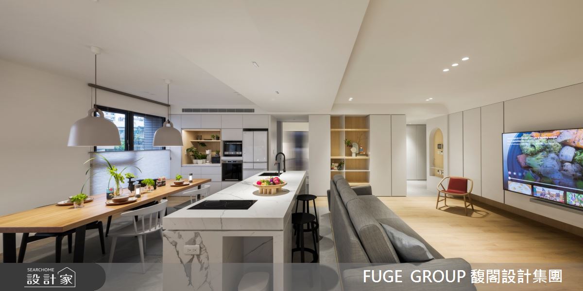 37坪新成屋(5年以下)＿現代風客廳餐廳中島案例圖片＿FUGE GROUP 馥閣設計集團＿馥閣_Closer之8