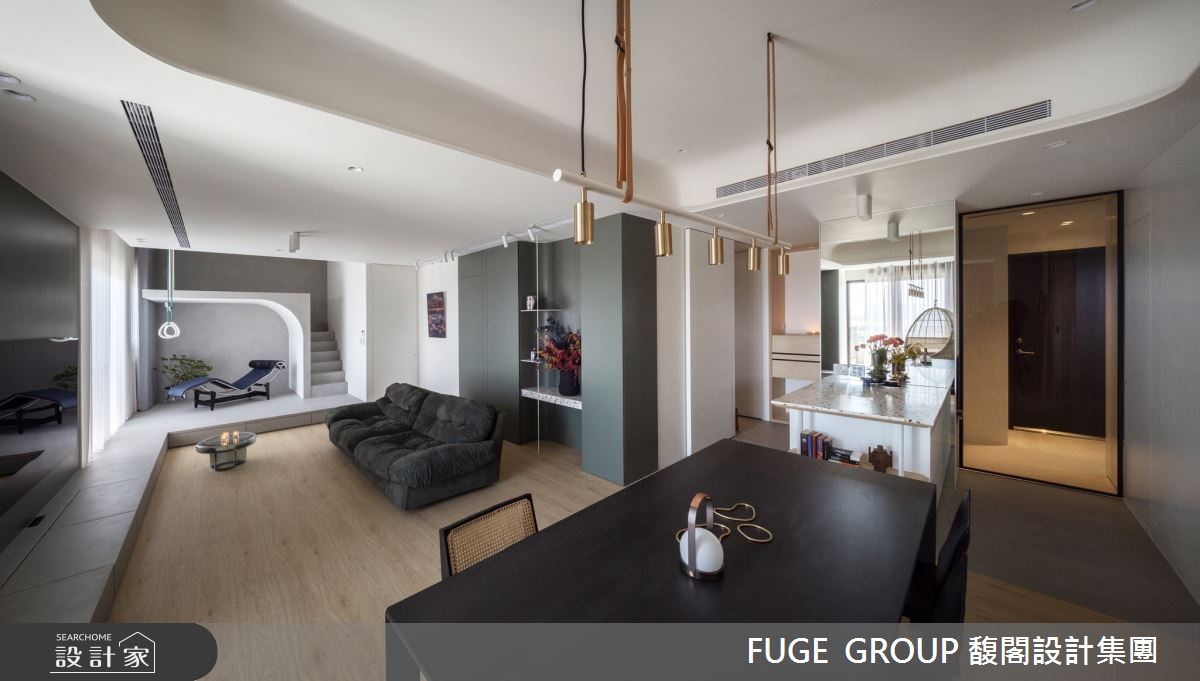 新成屋(5年以下)＿現代風玄關客廳餐廳多功能室中島案例圖片＿FUGE GROUP 馥閣設計集團＿馥閣_Swing之11