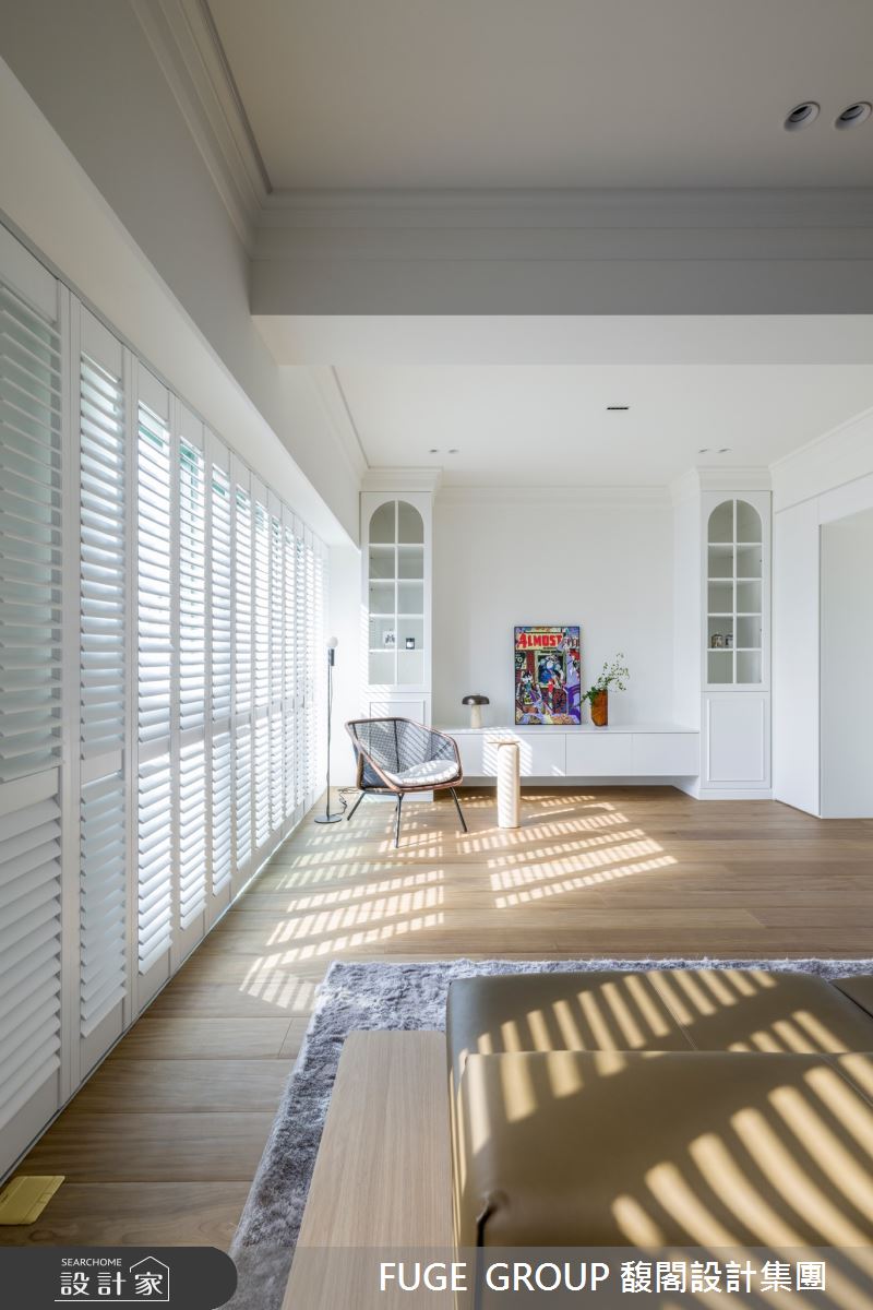 41坪中古屋(5~15年)＿美式風客廳案例圖片＿FUGE GROUP 馥閣設計集團＿馥閣_光影中的光陰 Chill White Warmth之3