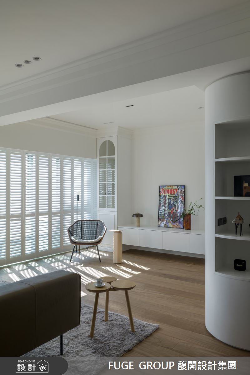 41坪中古屋(5~15年)＿美式風客廳案例圖片＿FUGE GROUP 馥閣設計集團＿馥閣_光影中的光陰 Chill White Warmth之6