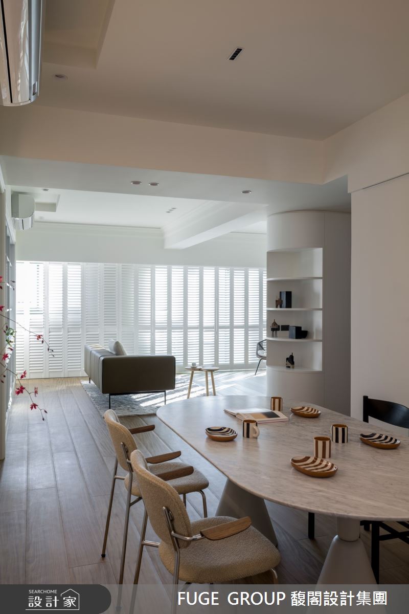 41坪中古屋(5~15年)＿美式風客廳餐廳案例圖片＿FUGE GROUP 馥閣設計集團＿馥閣_光影中的光陰 Chill White Warmth之14