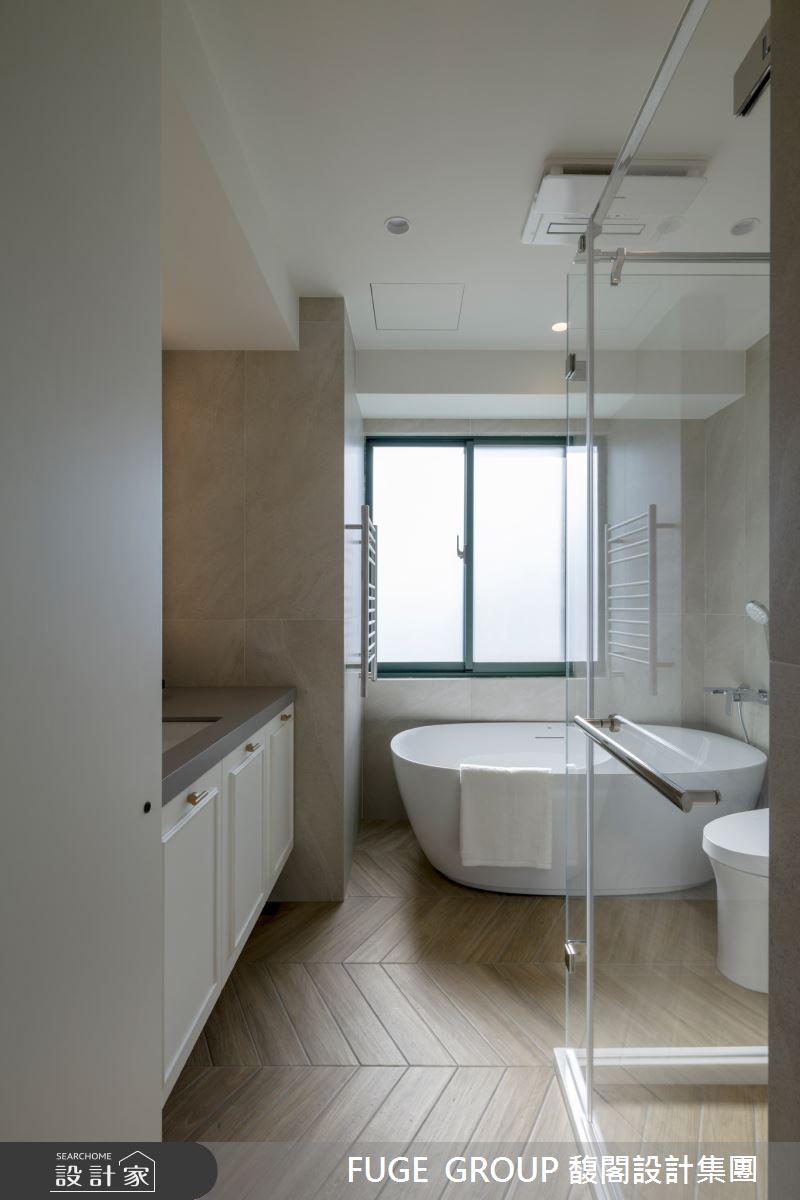 41坪中古屋(5~15年)＿美式風浴室案例圖片＿FUGE GROUP 馥閣設計集團＿馥閣_光影中的光陰 Chill White Warmth之27