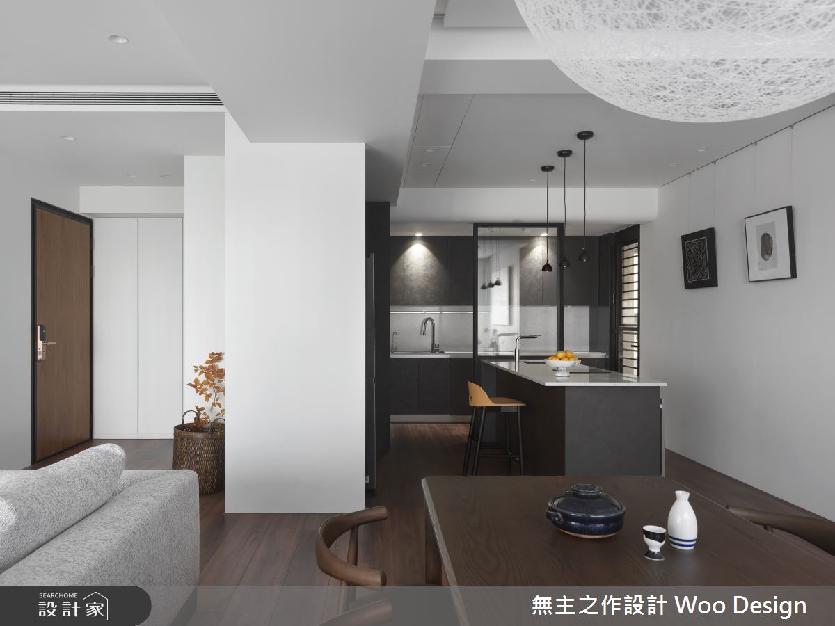 38坪預售屋＿現代簡約風玄關客廳餐廳廚房中島案例圖片＿無主之作空間設計＿無主之作_02之10