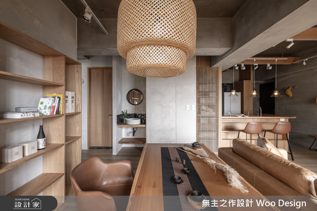 25坪預售屋＿日式無印風客廳餐廳書房中島案例圖片＿無主之作空間設計＿無主之作_05之10