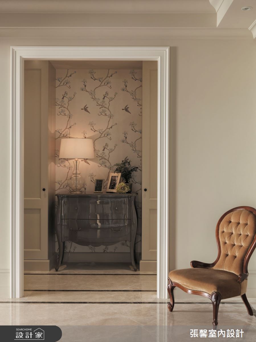 81坪預售屋＿美式風玄關案例圖片＿張馨室內設計/瀚觀室內裝修設計工程有限公司＿張馨_三個女人的家之1
