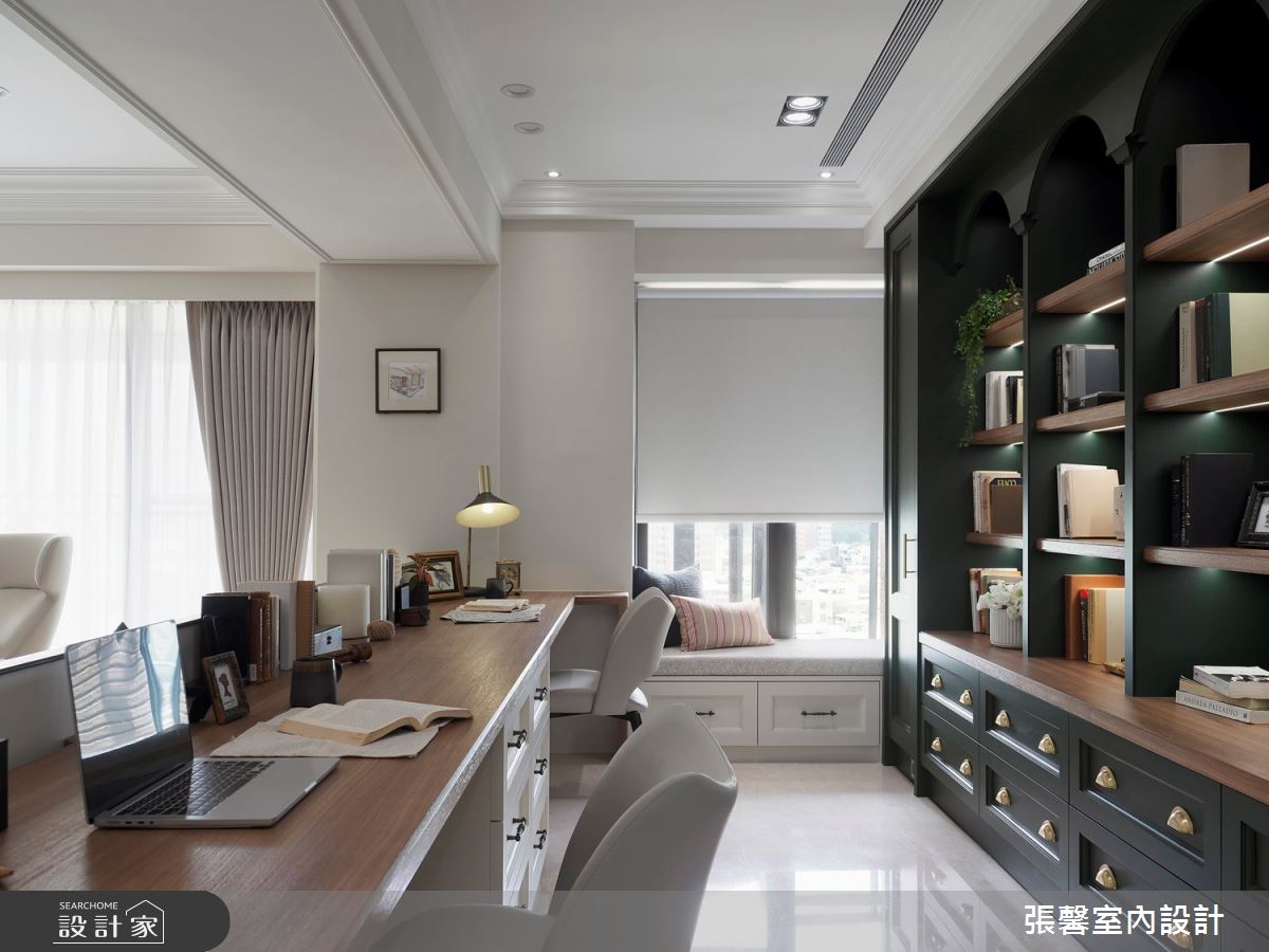 42坪預售屋＿美式風書房工作區臥榻案例圖片＿張馨室內設計/瀚觀室內裝修設計工程有限公司＿張馨_白光絮語之11