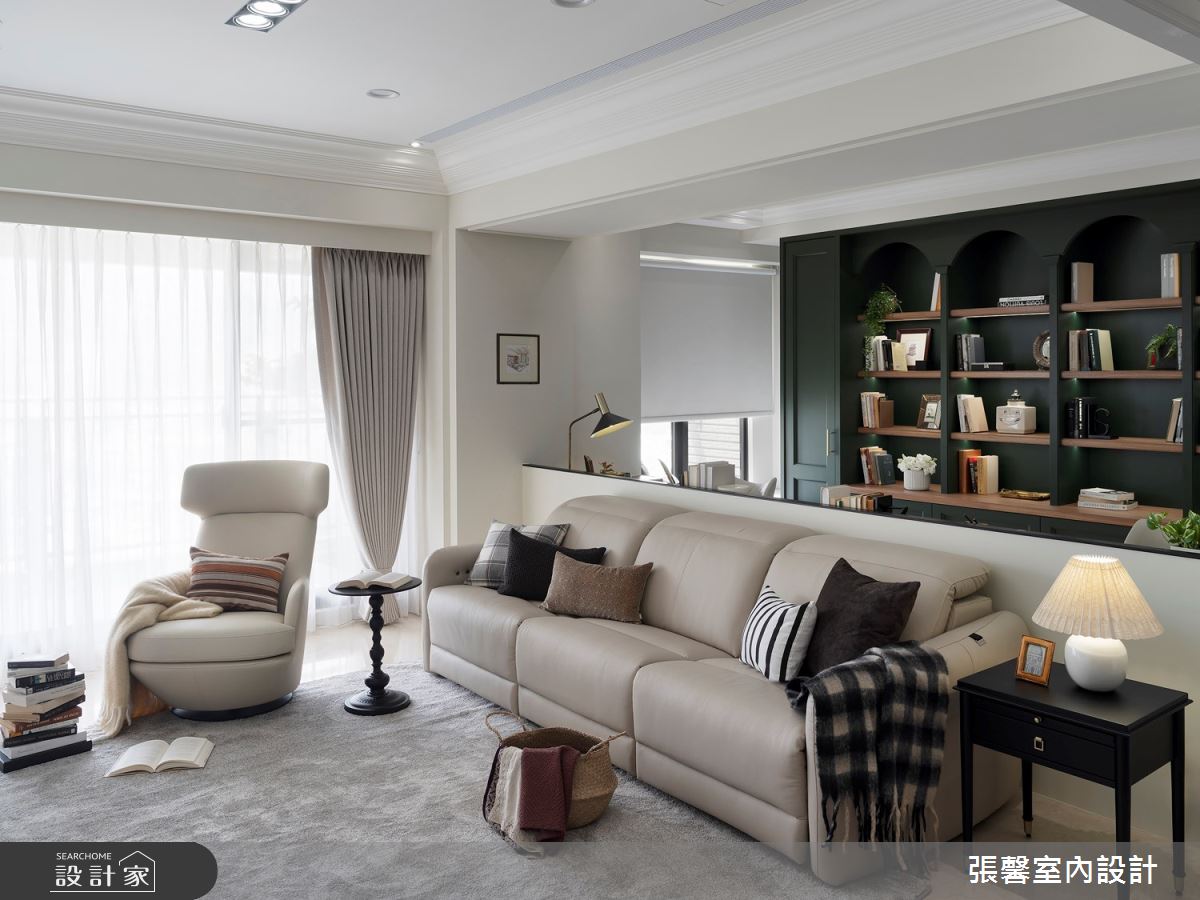 42坪預售屋＿美式風客廳書房案例圖片＿張馨室內設計/瀚觀室內裝修設計工程有限公司＿張馨_白光絮語之13