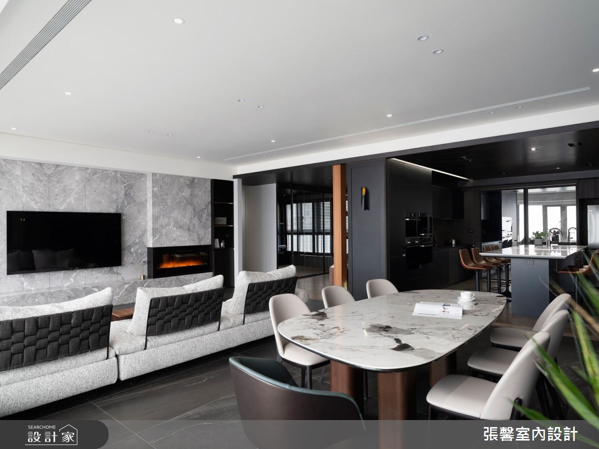 75坪毛胚屋＿現代風客廳餐廳廚房吧檯中島案例圖片＿張馨室內設計/瀚觀室內裝修設計工程有限公司＿張馨_續集之18