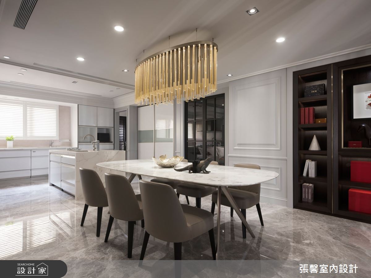 68坪毛胚屋＿美式風餐廳廚房中島案例圖片＿張馨室內設計/瀚觀室內裝修設計工程有限公司＿張馨_華爾滋圓舞曲之7