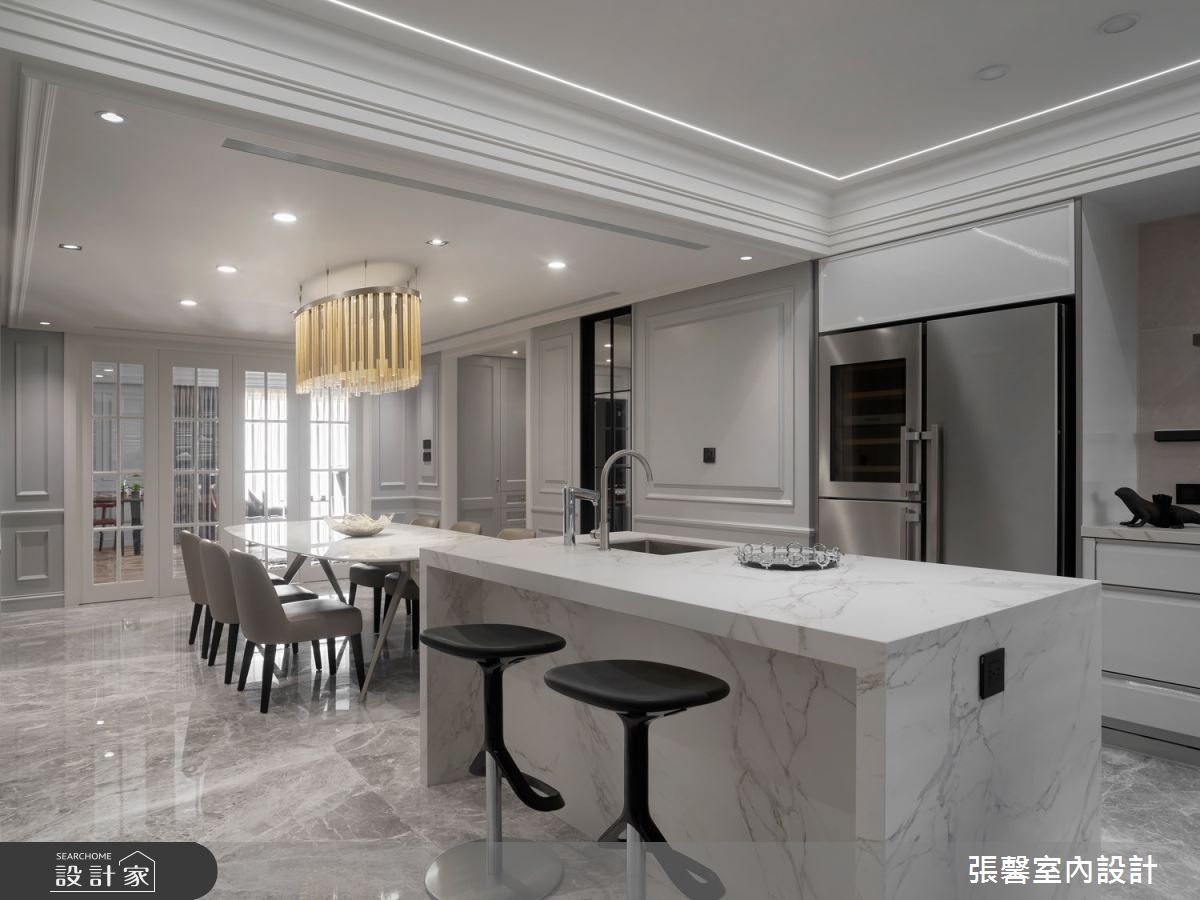 68坪毛胚屋＿美式風餐廳廚房中島案例圖片＿張馨室內設計/瀚觀室內裝修設計工程有限公司＿張馨_華爾滋圓舞曲之11