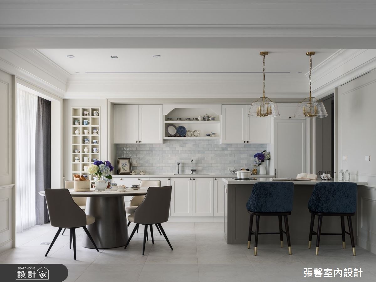 73坪毛胚屋＿美式風餐廳廚房中島案例圖片＿張馨室內設計/瀚觀室內裝修設計工程有限公司＿張馨_心嚮 歸旅之13