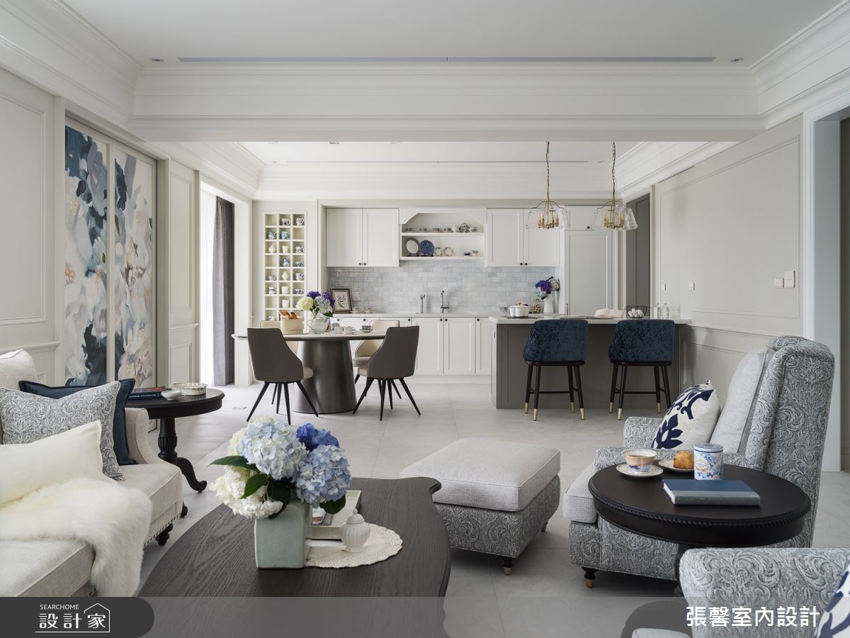 73坪毛胚屋＿美式風客廳餐廳中島案例圖片＿張馨室內設計/瀚觀室內裝修設計工程有限公司＿張馨_心嚮 歸旅之12