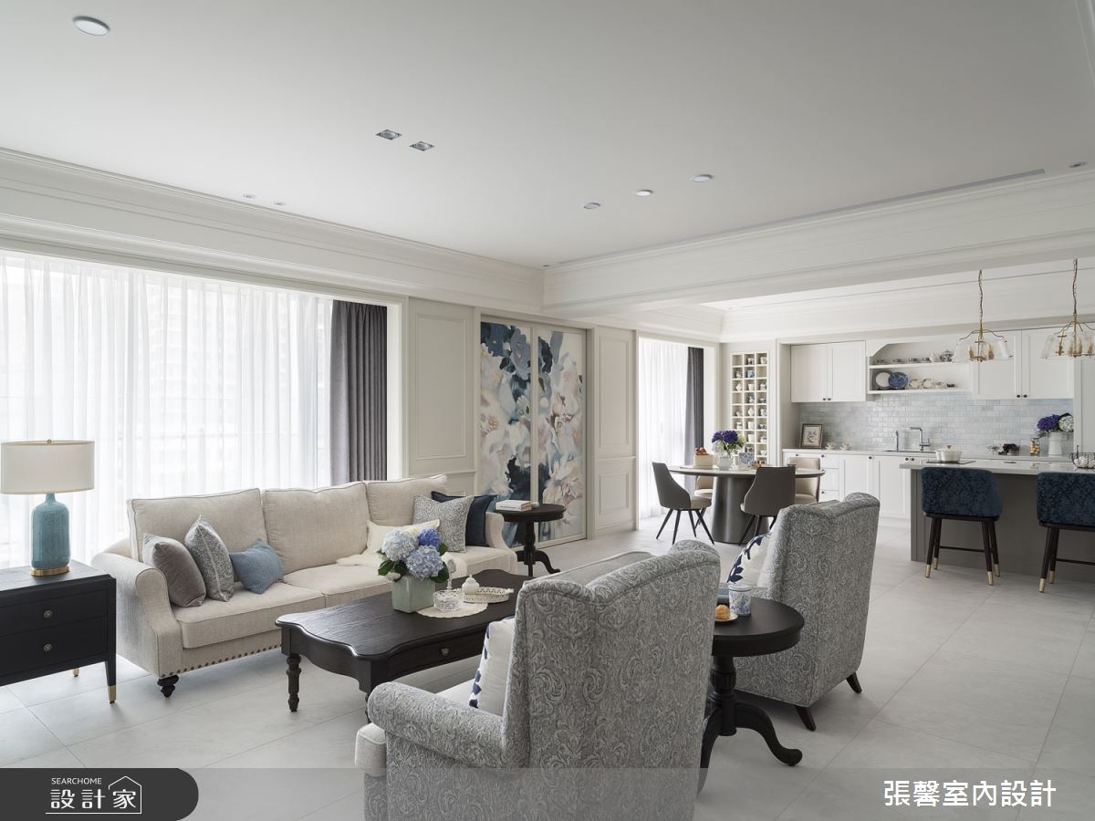 73坪毛胚屋＿美式風客廳餐廳中島案例圖片＿張馨室內設計/瀚觀室內裝修設計工程有限公司＿張馨_心嚮 歸旅之11