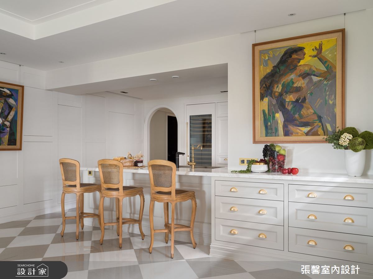 毛胚屋＿奢華風吧檯中島案例圖片＿張馨室內設計/瀚觀室內裝修設計工程有限公司＿張馨_亙美 綠茵宏綿之4