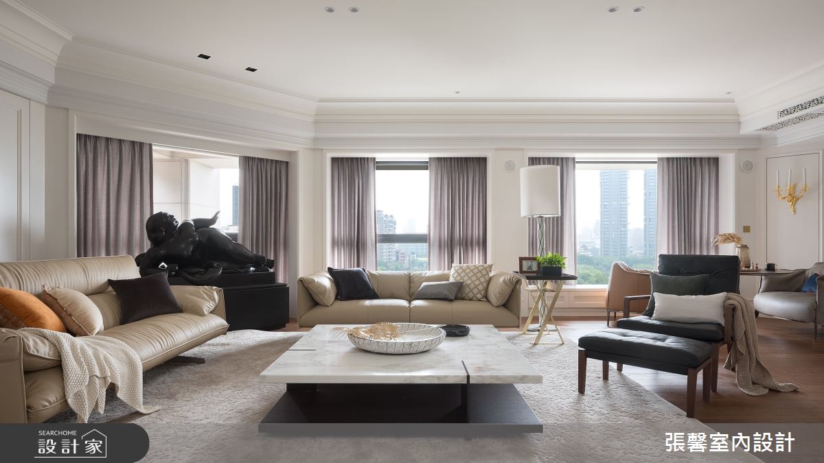 毛胚屋＿奢華風客廳案例圖片＿張馨室內設計/瀚觀室內裝修設計工程有限公司＿張馨_亙美 綠茵宏綿之16