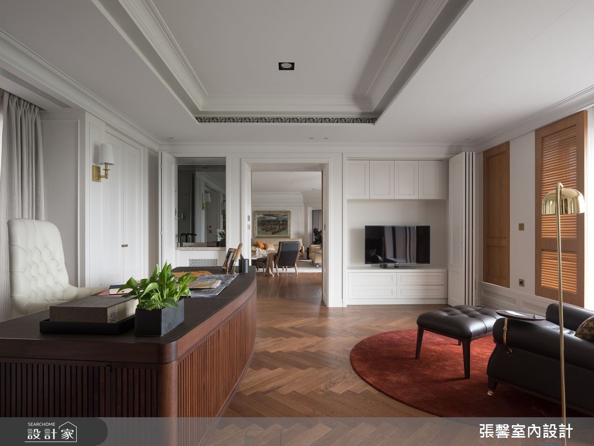 毛胚屋＿奢華風書房工作區案例圖片＿張馨室內設計/瀚觀室內裝修設計工程有限公司＿張馨_亙美 綠茵宏綿之27