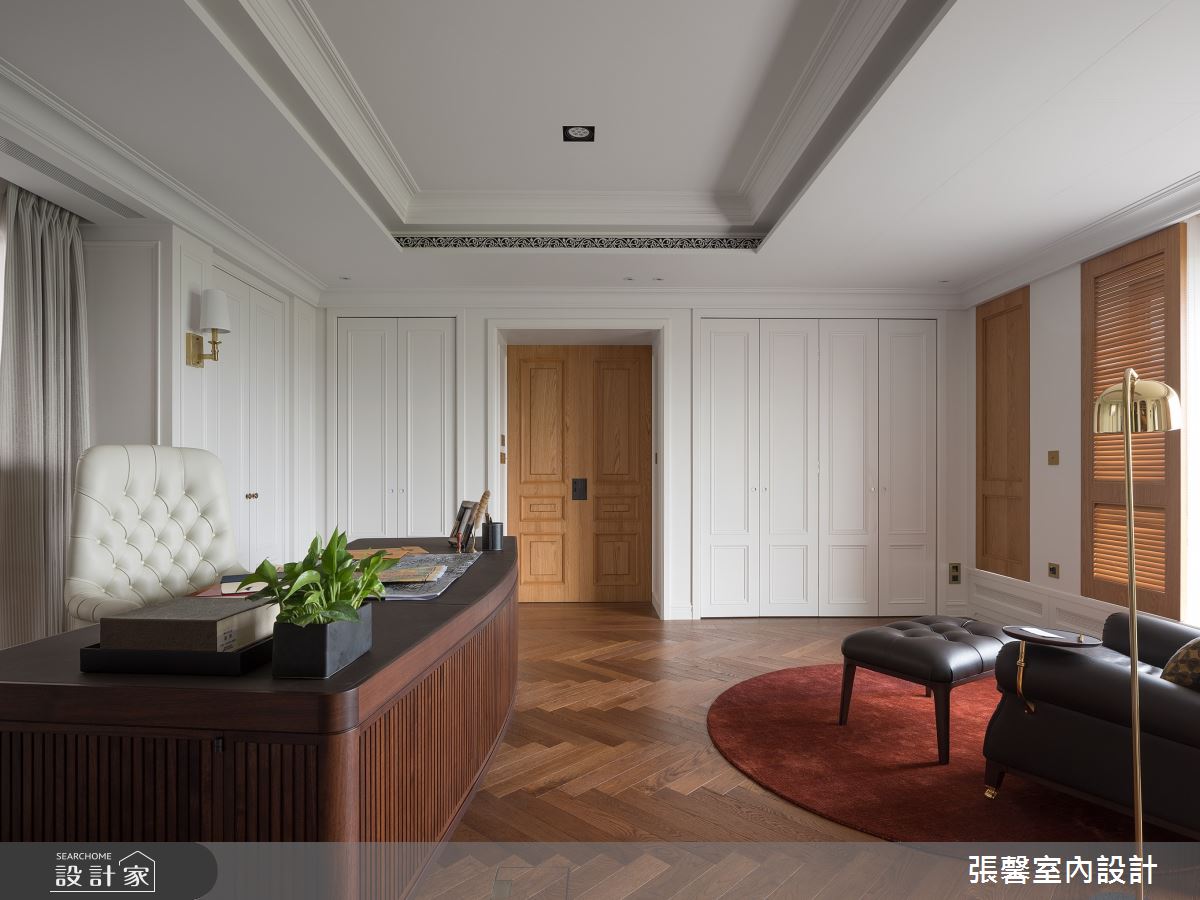 毛胚屋＿奢華風書房工作區案例圖片＿張馨室內設計/瀚觀室內裝修設計工程有限公司＿張馨_亙美 綠茵宏綿之26