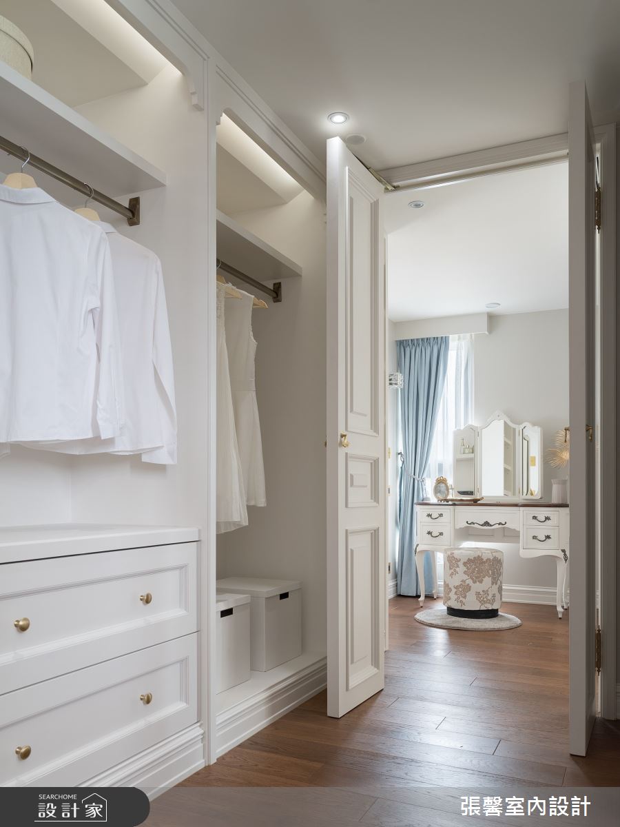 毛胚屋＿奢華風更衣間案例圖片＿張馨室內設計/瀚觀室內裝修設計工程有限公司＿張馨_亙美 綠茵宏綿之45