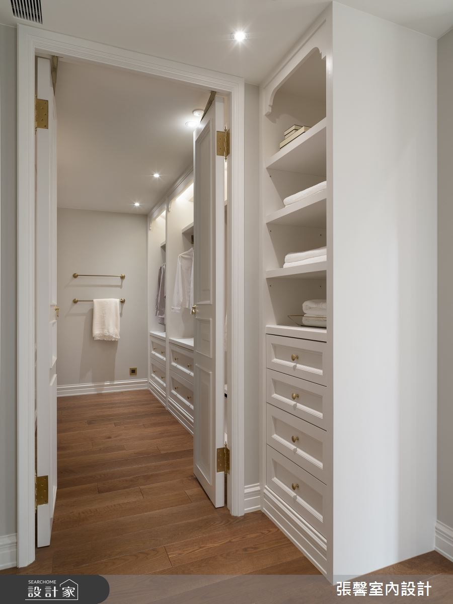 毛胚屋＿奢華風更衣間案例圖片＿張馨室內設計/瀚觀室內裝修設計工程有限公司＿張馨_亙美 綠茵宏綿之43