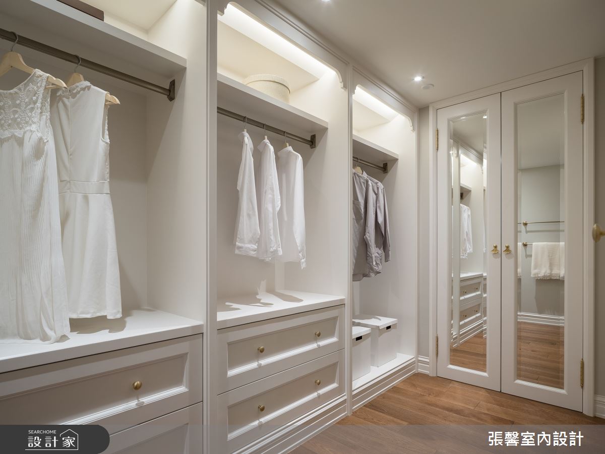 毛胚屋＿奢華風更衣間案例圖片＿張馨室內設計/瀚觀室內裝修設計工程有限公司＿張馨_亙美 綠茵宏綿之44
