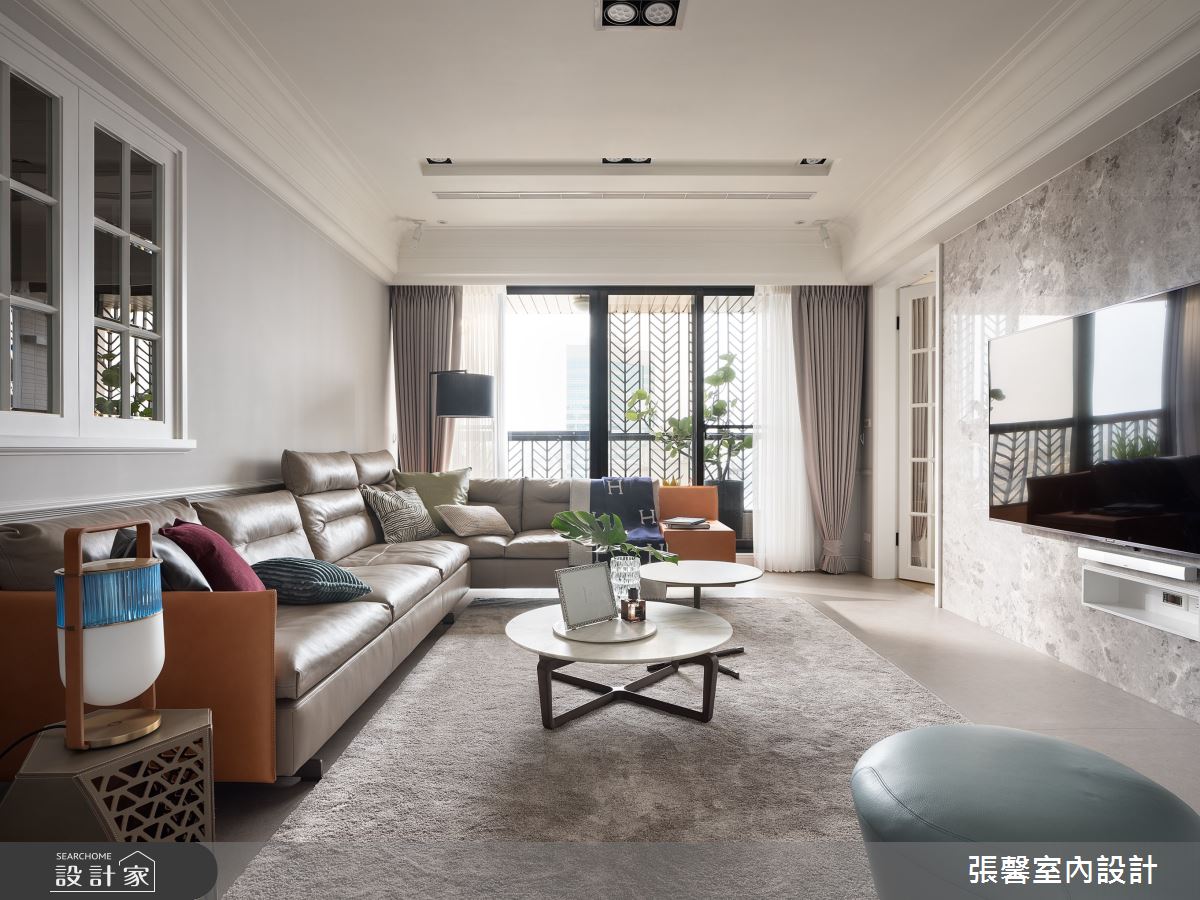 50坪毛胚屋＿美式風客廳案例圖片＿張馨室內設計/瀚觀室內裝修設計工程有限公司＿張馨_初心 經典之4