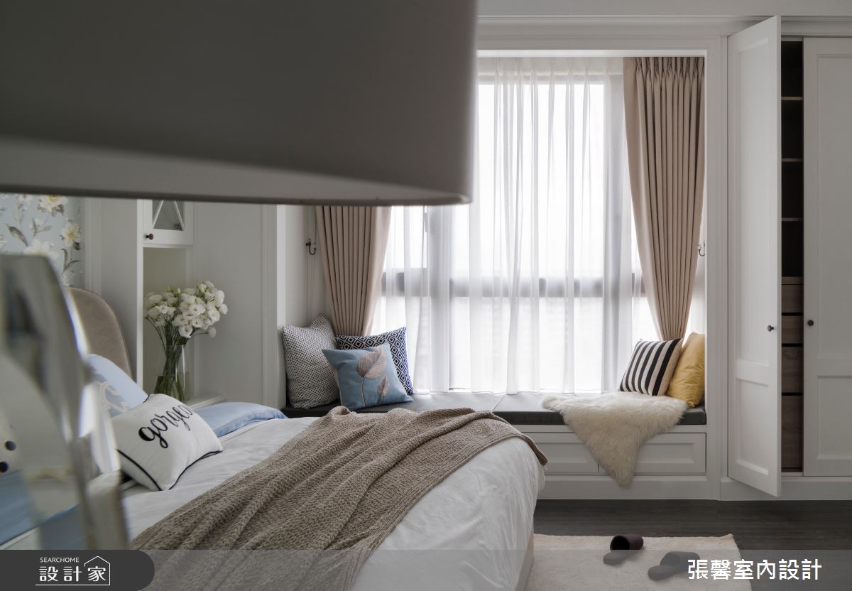 毛胚屋＿美式風臥室臥榻案例圖片＿張馨室內設計/瀚觀室內裝修設計工程有限公司＿張馨_翱翔 水畔森林之24