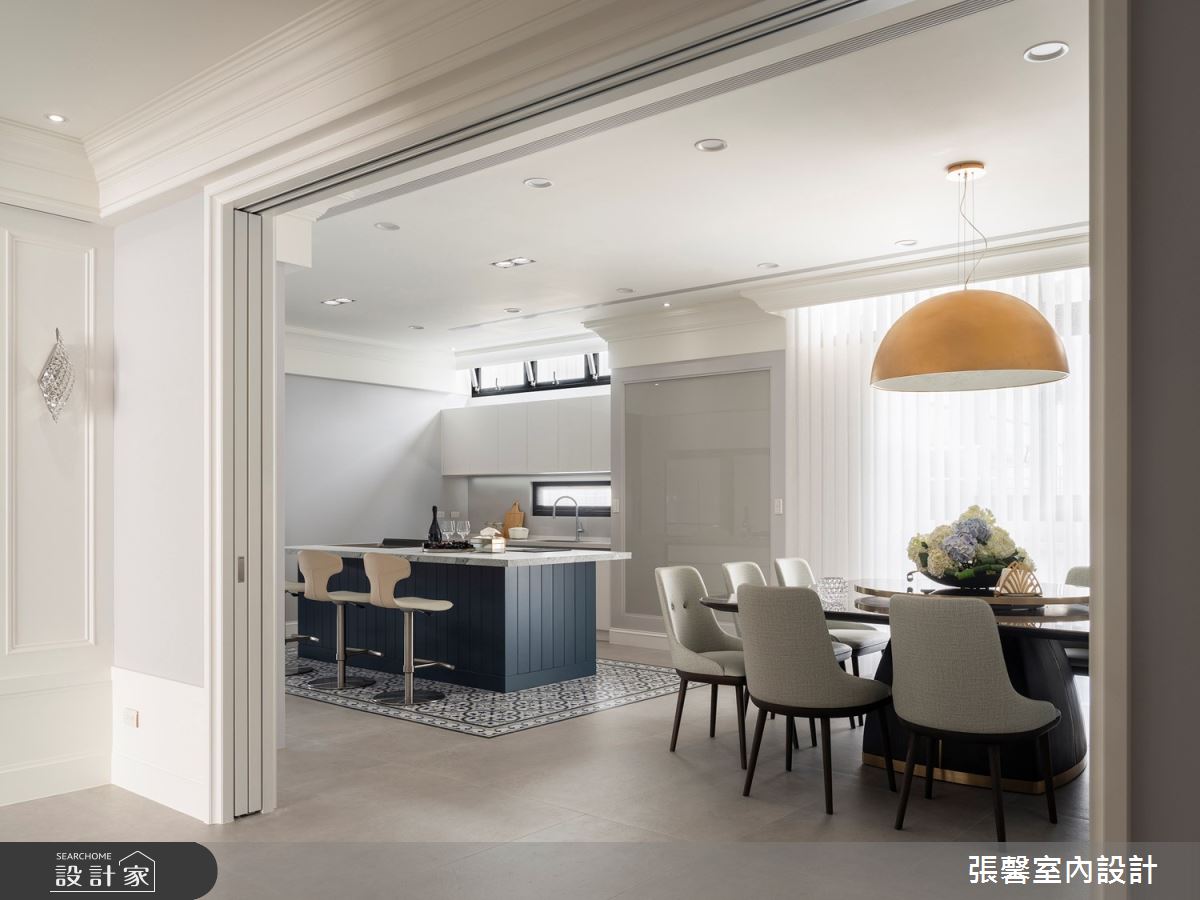 175坪毛胚屋＿美式風餐廳廚房吧檯中島案例圖片＿張馨室內設計/瀚觀室內裝修設計工程有限公司＿張馨_彩韻 豪邸之8