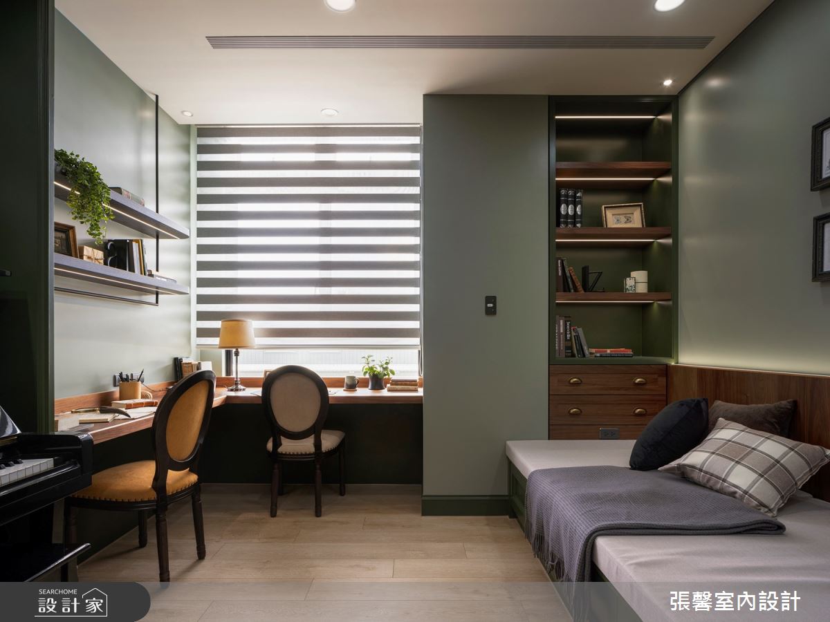 175坪毛胚屋＿美式風書房工作區臥榻案例圖片＿張馨室內設計/瀚觀室內裝修設計工程有限公司＿張馨_彩韻 豪邸之30