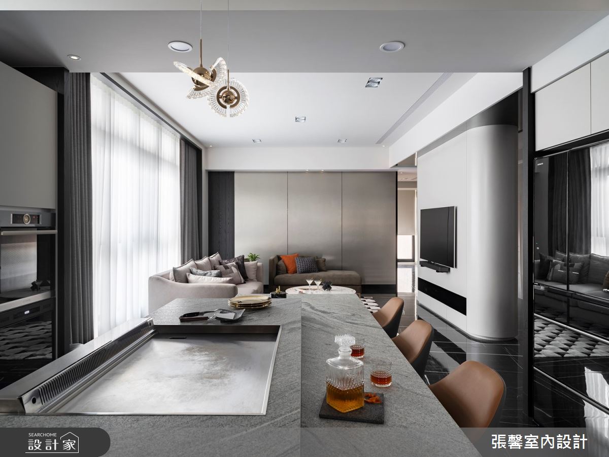 175坪毛胚屋＿美式風客廳餐廳中島案例圖片＿張馨室內設計/瀚觀室內裝修設計工程有限公司＿張馨_彩韻 豪邸之40