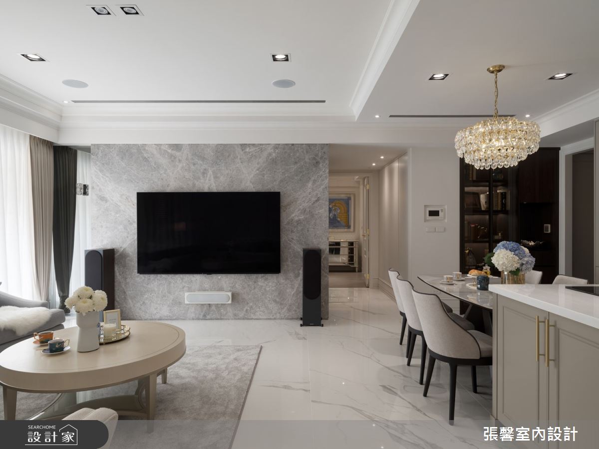 46坪毛胚屋＿美式風客廳餐廳中島案例圖片＿張馨室內設計/瀚觀室內裝修設計工程有限公司＿張馨_綺麗香頌之8