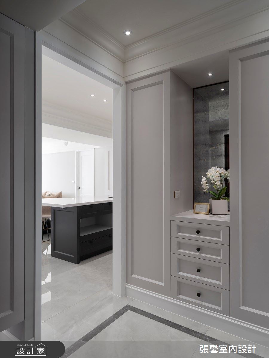 35坪新成屋(5年以下)＿美式風玄關案例圖片＿張馨室內設計/瀚觀室內裝修設計工程有限公司＿張馨_灰韻 和諧之境之1