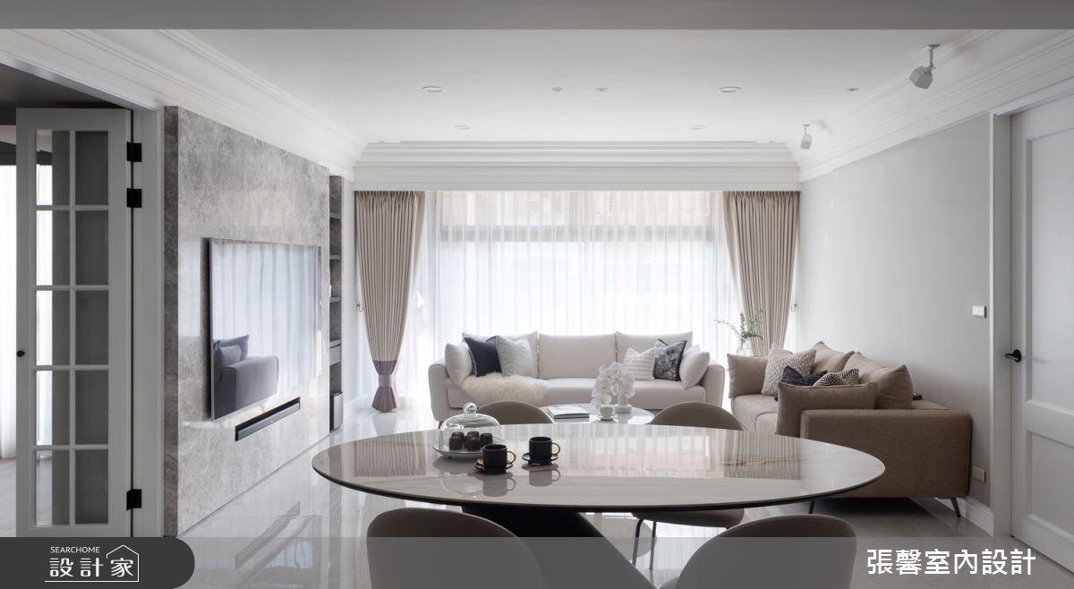 35坪新成屋(5年以下)＿美式風客廳餐廳案例圖片＿張馨室內設計/瀚觀室內裝修設計工程有限公司＿張馨_灰韻 和諧之境之5