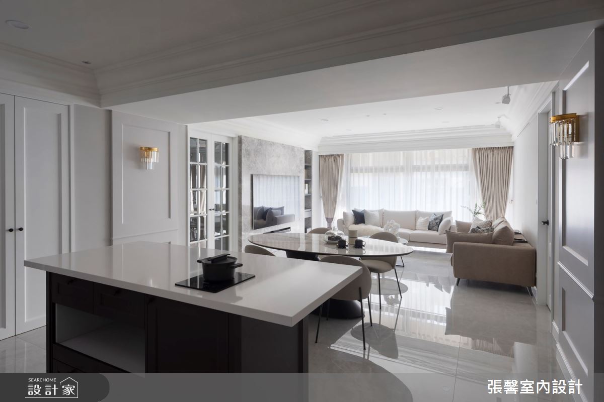35坪新成屋(5年以下)＿美式風客廳餐廳案例圖片＿張馨室內設計/瀚觀室內裝修設計工程有限公司＿張馨_灰韻 和諧之境之3