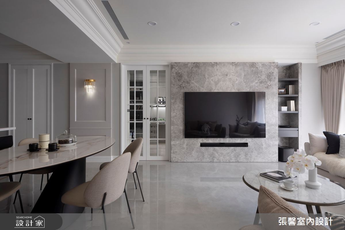 35坪新成屋(5年以下)＿美式風客廳餐廳案例圖片＿張馨室內設計/瀚觀室內裝修設計工程有限公司＿張馨_灰韻 和諧之境之7