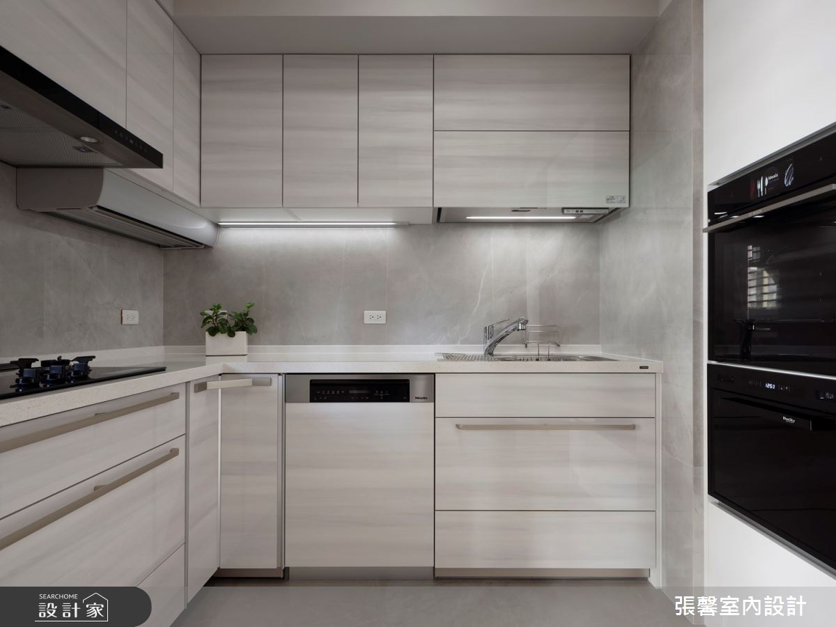 35坪新成屋(5年以下)＿美式風廚房案例圖片＿張馨室內設計/瀚觀室內裝修設計工程有限公司＿張馨_灰韻 和諧之境之10