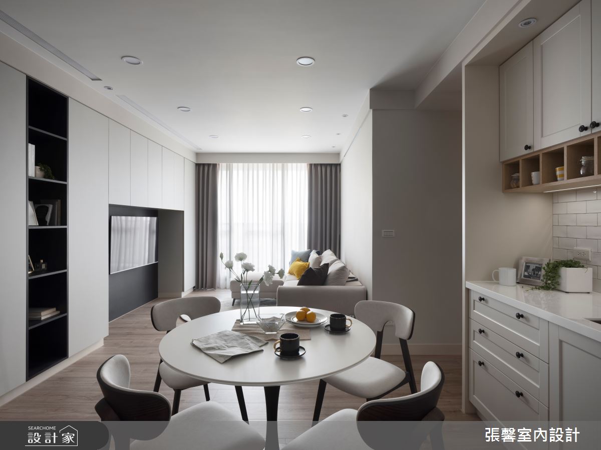 28坪新成屋(5年以下)＿美式風客廳餐廳案例圖片＿張馨室內設計/瀚觀室內裝修設計工程有限公司＿張馨_北歐 小清新之2