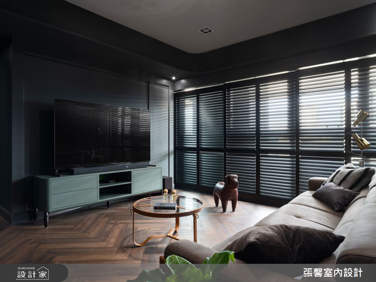 23坪新成屋(5年以下)＿現代風客廳案例圖片＿張馨室內設計/瀚觀室內裝修設計工程有限公司＿張馨_黑韵 靜謐之3
