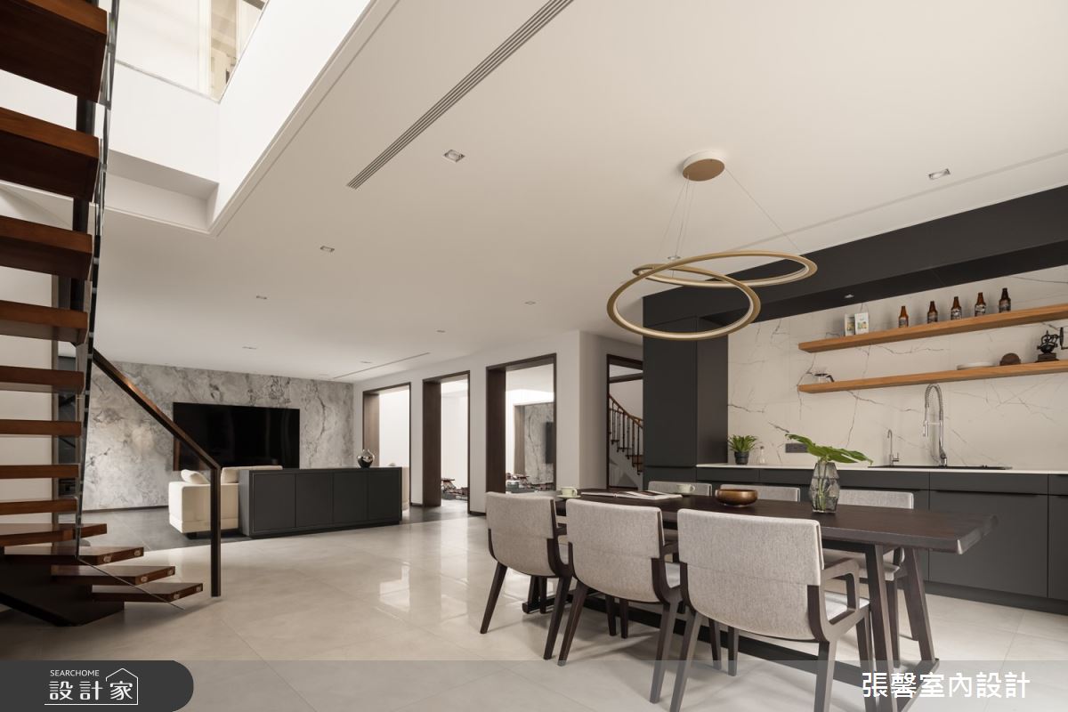 330坪毛胚屋＿美式風客廳餐廳樓梯案例圖片＿張馨室內設計/瀚觀室內裝修設計工程有限公司＿張馨_無憂 桃花源之45
