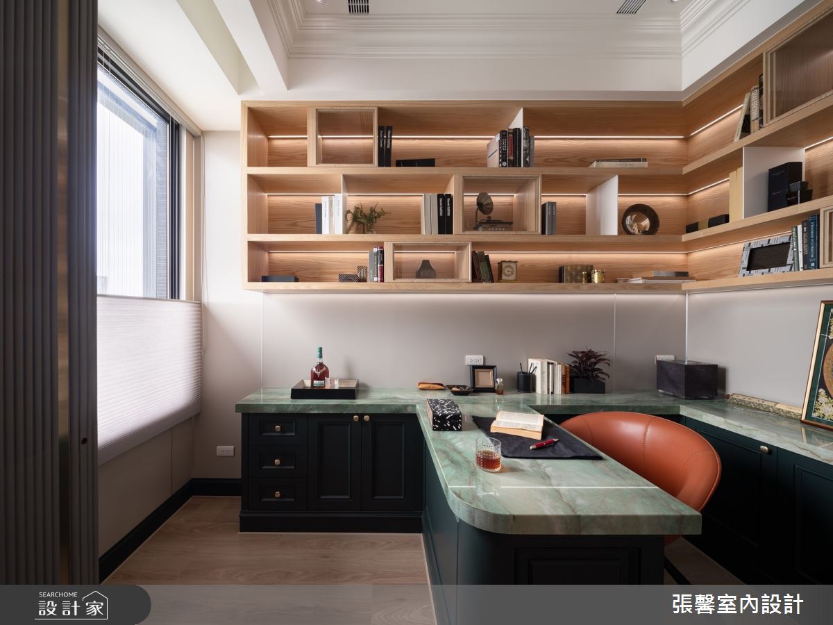 新成屋(5年以下)＿美式風書房工作區案例圖片＿張馨室內設計/瀚觀室內裝修設計工程有限公司＿張馨_藏石築之24