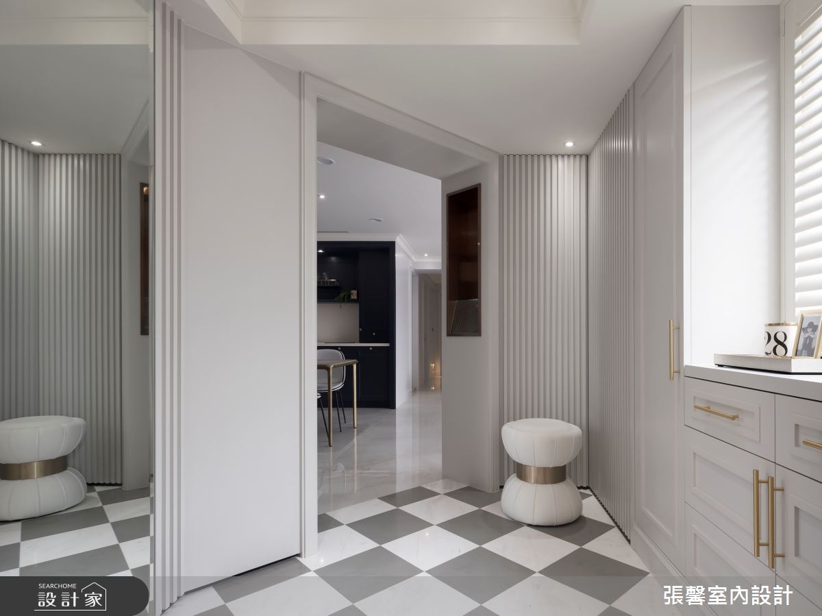 40坪毛胚屋＿美式風玄關案例圖片＿張馨室內設計/瀚觀室內裝修設計工程有限公司＿張馨_清晨巴黎之1