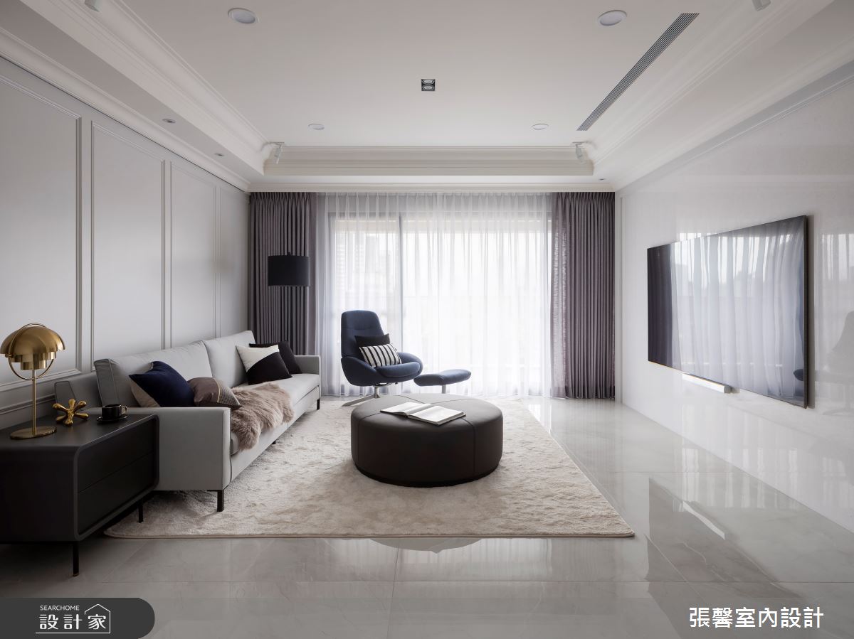 40坪毛胚屋＿美式風客廳案例圖片＿張馨室內設計/瀚觀室內裝修設計工程有限公司＿張馨_清晨巴黎之4