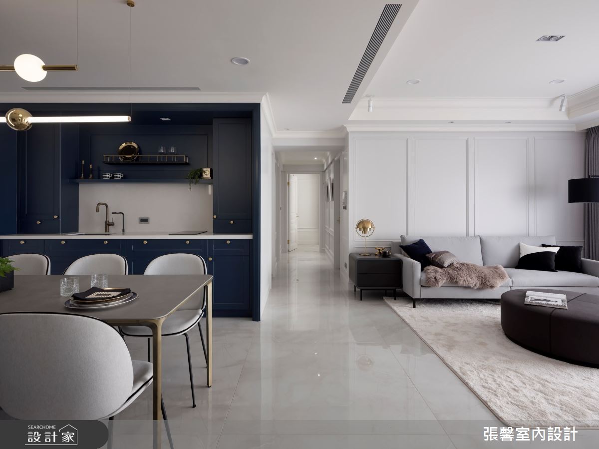 40坪毛胚屋＿美式風客廳餐廳走廊案例圖片＿張馨室內設計/瀚觀室內裝修設計工程有限公司＿張馨_清晨巴黎之6