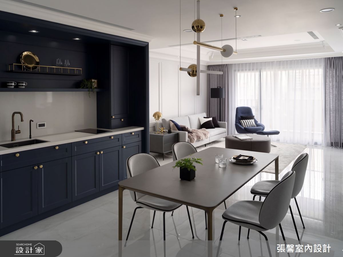40坪毛胚屋＿美式風客廳餐廳案例圖片＿張馨室內設計/瀚觀室內裝修設計工程有限公司＿張馨_清晨巴黎之8