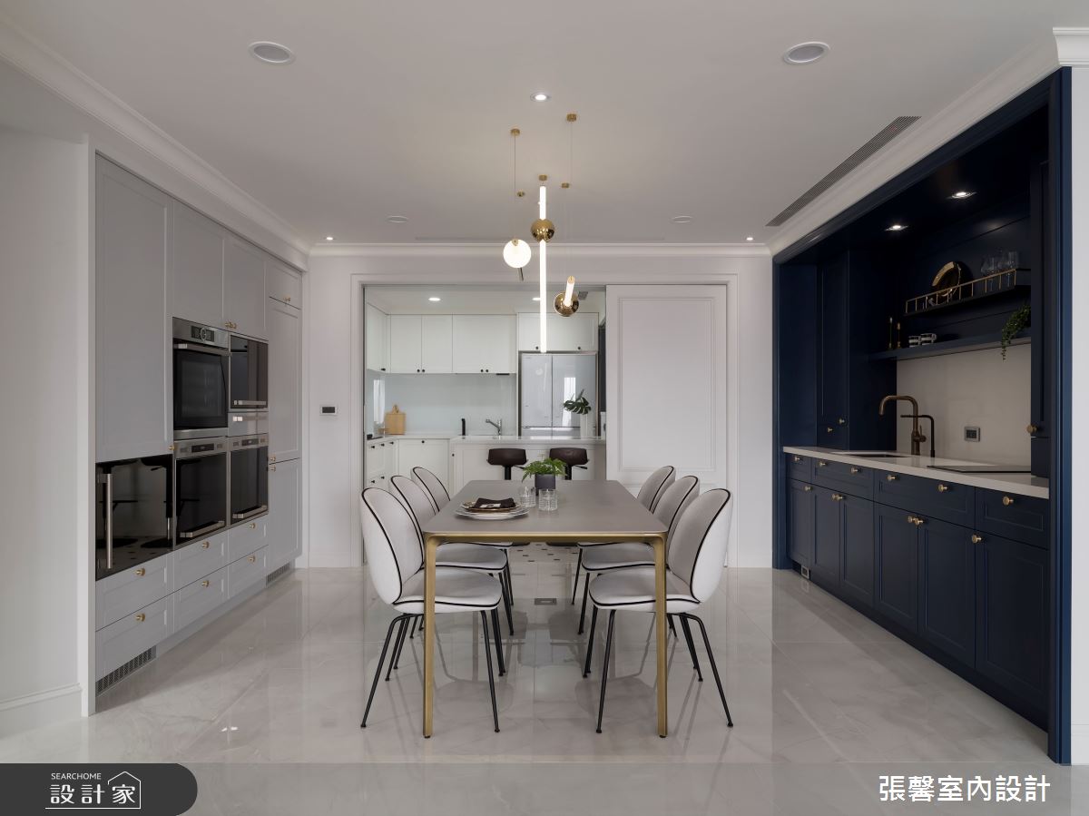 40坪毛胚屋＿美式風餐廳廚房中島案例圖片＿張馨室內設計/瀚觀室內裝修設計工程有限公司＿張馨_清晨巴黎之10