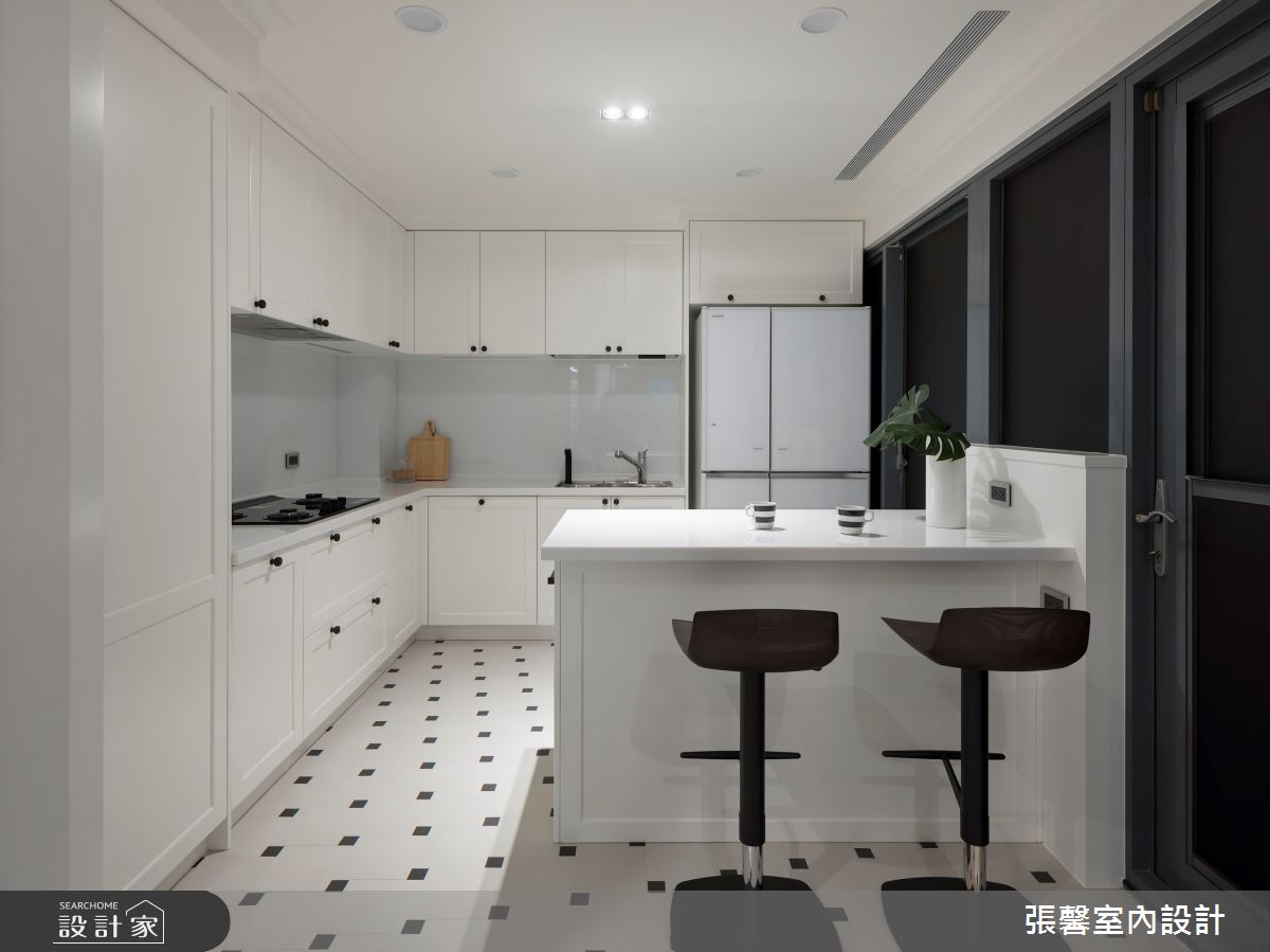 40坪毛胚屋＿美式風廚房吧檯案例圖片＿張馨室內設計/瀚觀室內裝修設計工程有限公司＿張馨_清晨巴黎之12