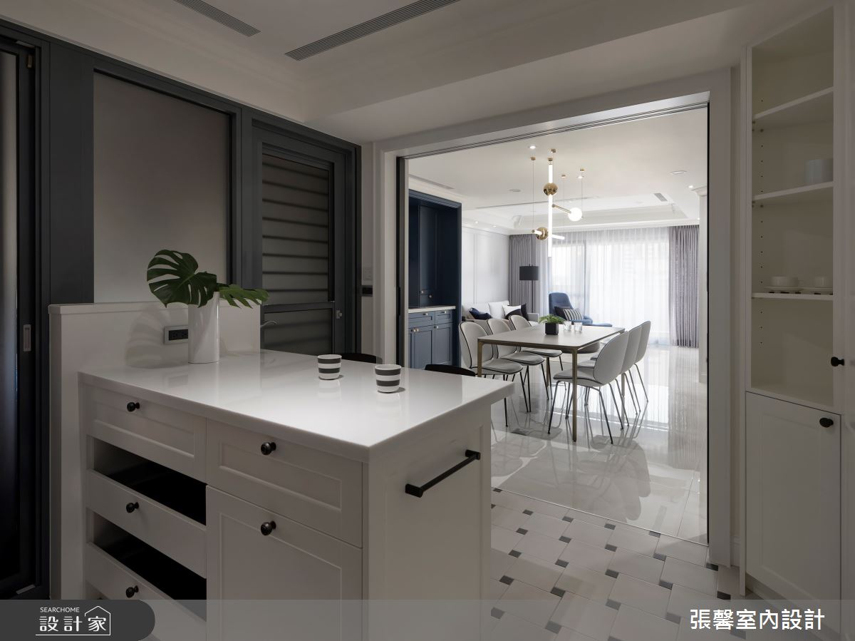 40坪毛胚屋＿美式風餐廳廚房吧檯中島案例圖片＿張馨室內設計/瀚觀室內裝修設計工程有限公司＿張馨_清晨巴黎之13