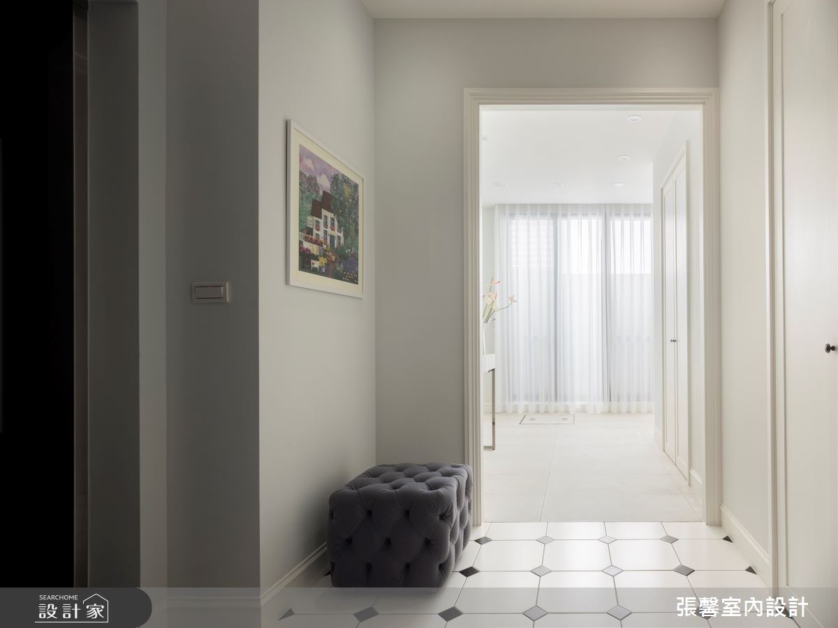 112坪預售屋＿美式風玄關案例圖片＿張馨室內設計/瀚觀室內裝修設計工程有限公司＿張馨_一個人的白色別墅之1