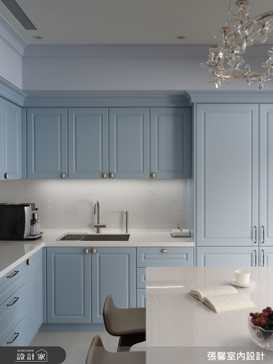 72坪毛胚屋＿美式風廚房中島案例圖片＿張馨室內設計/瀚觀室內裝修設計工程有限公司＿張馨_晴空 和煦之16