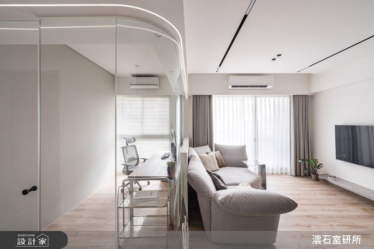 18坪新成屋(5年以下)＿簡約風客廳書房工作區案例圖片＿澐石室研所＿澐石_01鉅虹水岸岩之3