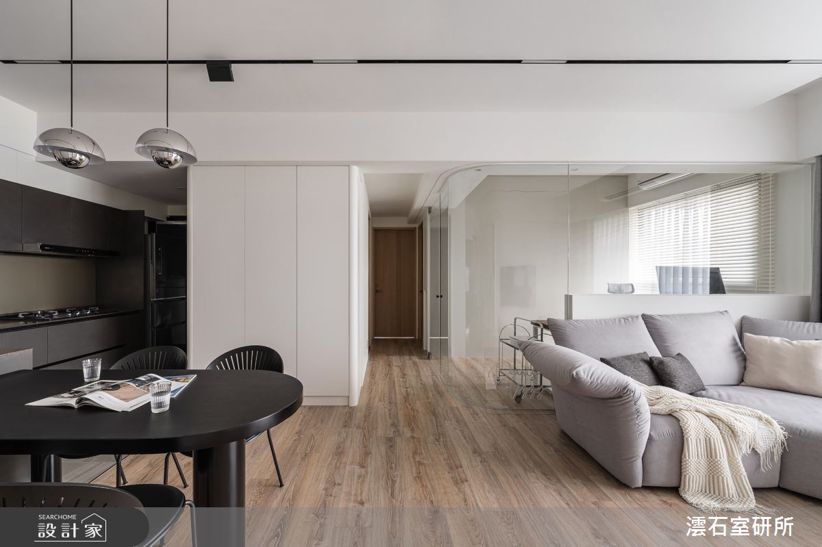 18坪新成屋(5年以下)＿簡約風客廳餐廳廚房走廊案例圖片＿澐石室研所＿澐石_01鉅虹水岸岩之5